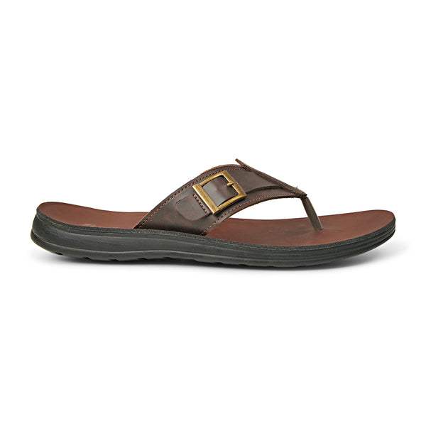 Bata Dark Brown Leather Men\'s Sandals BATA Men main image 2