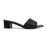 Bata ZYLYN Sparkly Low-Block Slip-On Heel Sandal