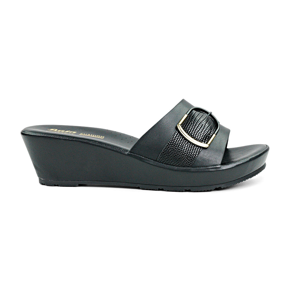 Black slip on wedge sandals online