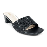 Bata ZYLYN Sparkly Low-Block Slip-On Heel Sandal