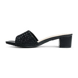 Bata ZYLYN Sparkly Low-Block Slip-On Heel Sandal