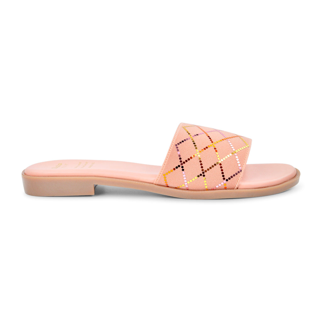 Ladies Sparkly Slip-On Flat Sandal