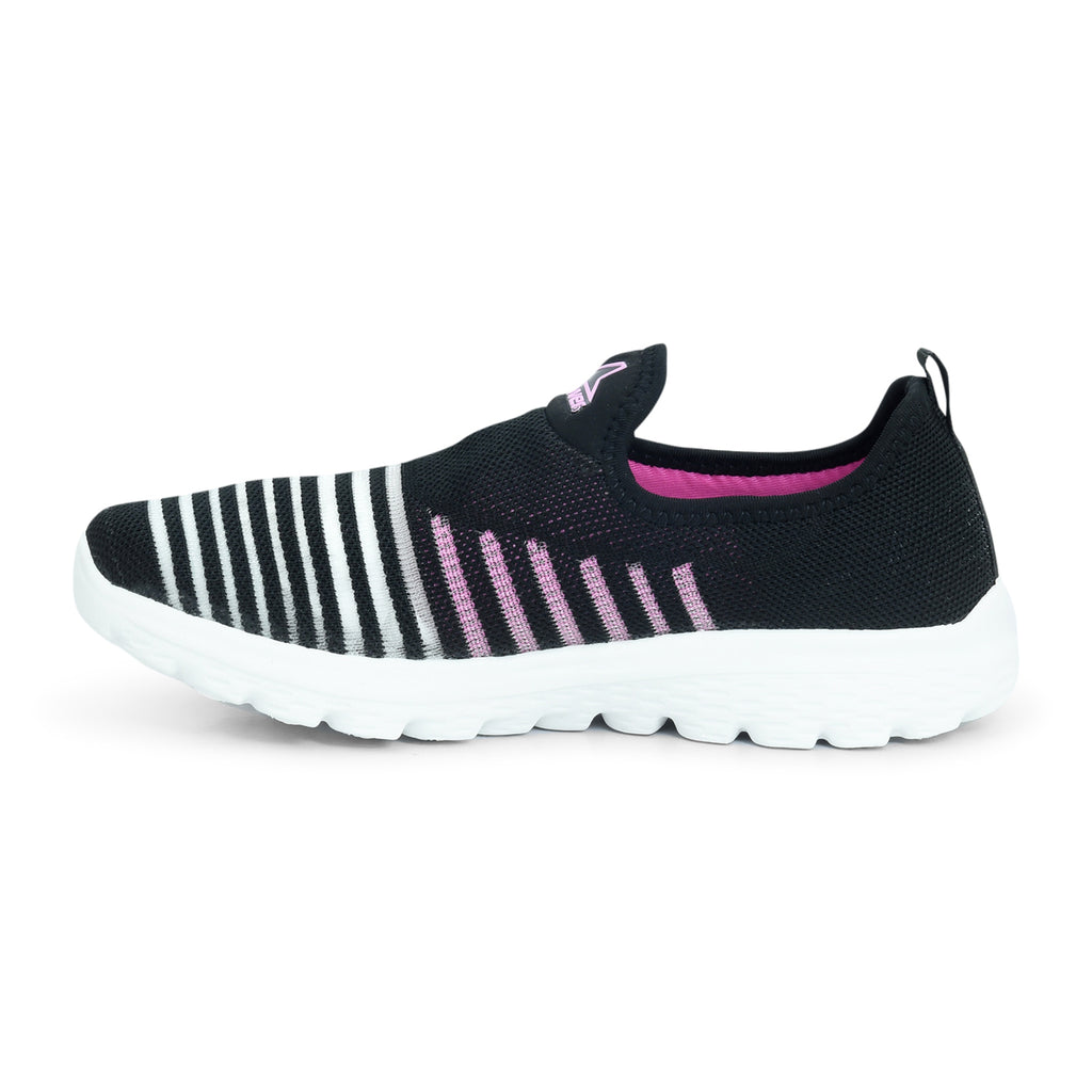 Pinky Stripe Slip-On Walking Shoe for Women - batabd