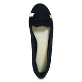 Black Suede Ballet Flat for Women - batabd